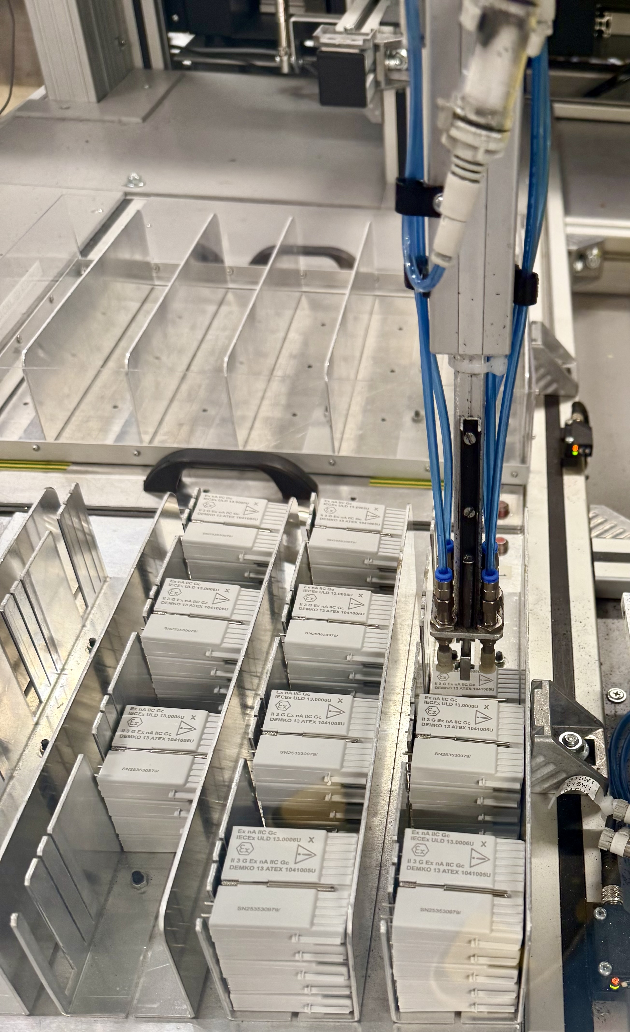 Automated Delcon relay production line in Finland